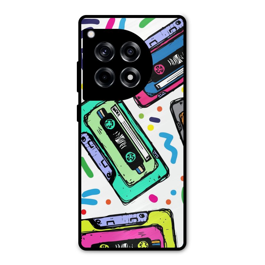 Cassette Pattern Metal Back Case for OnePlus 12R
