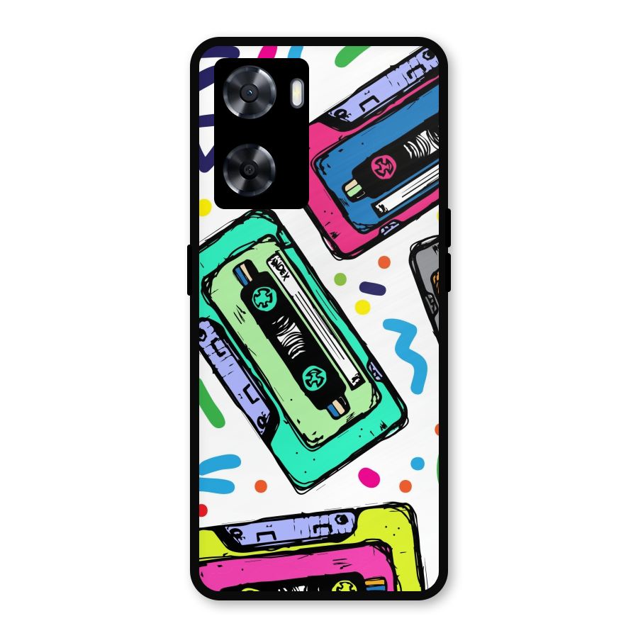 Cassette Pattern Metal Back Case for Oppo A77s