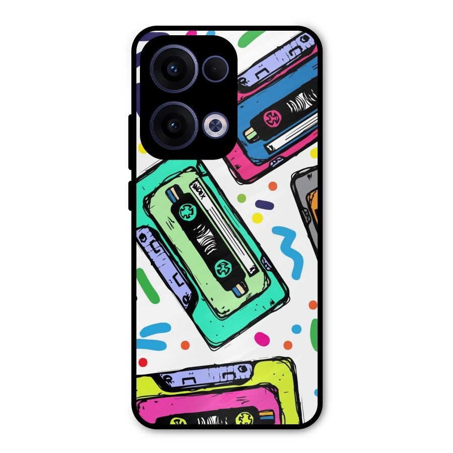 Cassette Pattern Metal Back Case for Oppo Reno13