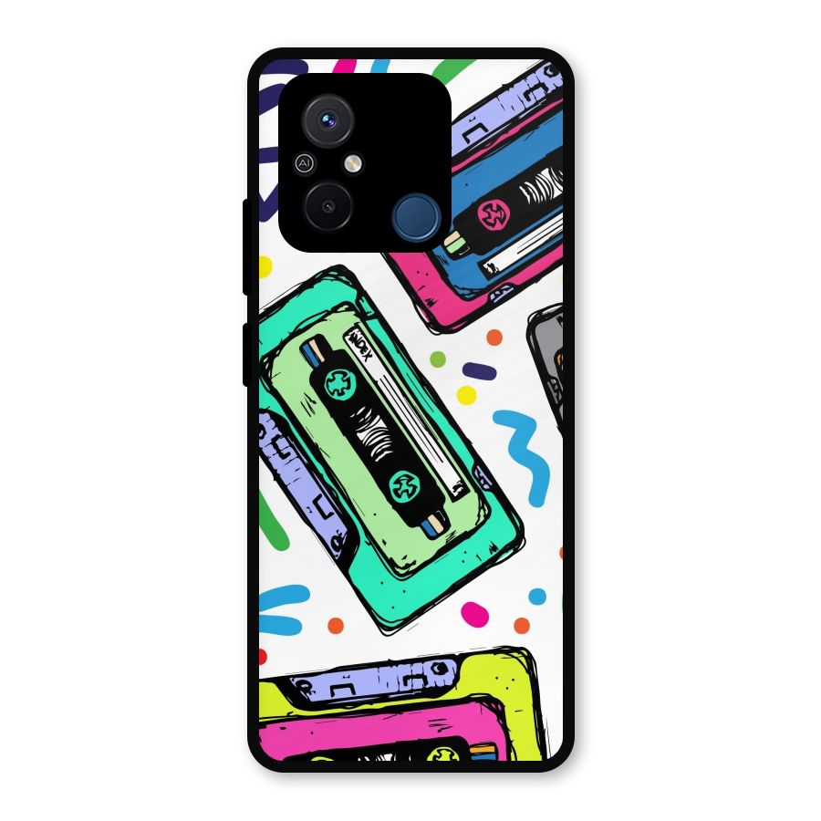 Cassette Pattern Metal Back Case for Poco C55