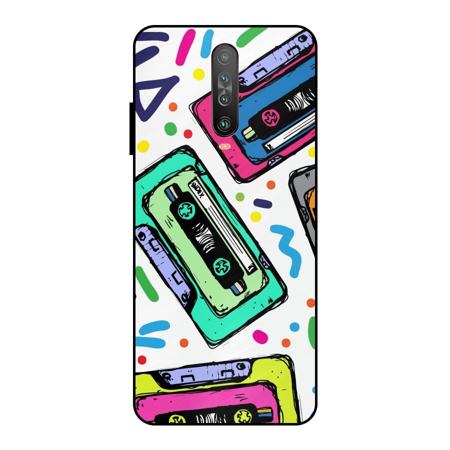 Cassette Pattern Metal Back Case for Poco X2