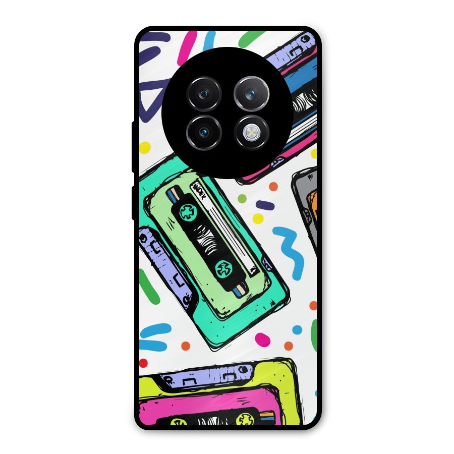 Cassette Pattern Metal Back Case for Realme 13 Plus