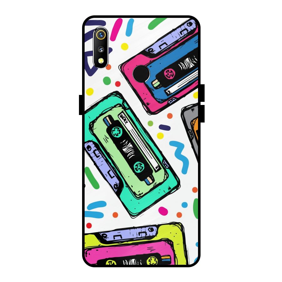 Cassette Pattern Metal Back Case for Realme 3i