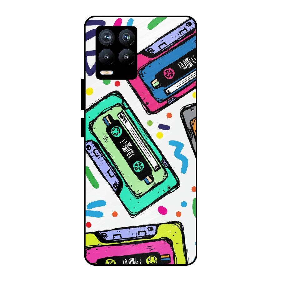 Cassette Pattern Metal Back Case for Realme 8 Pro