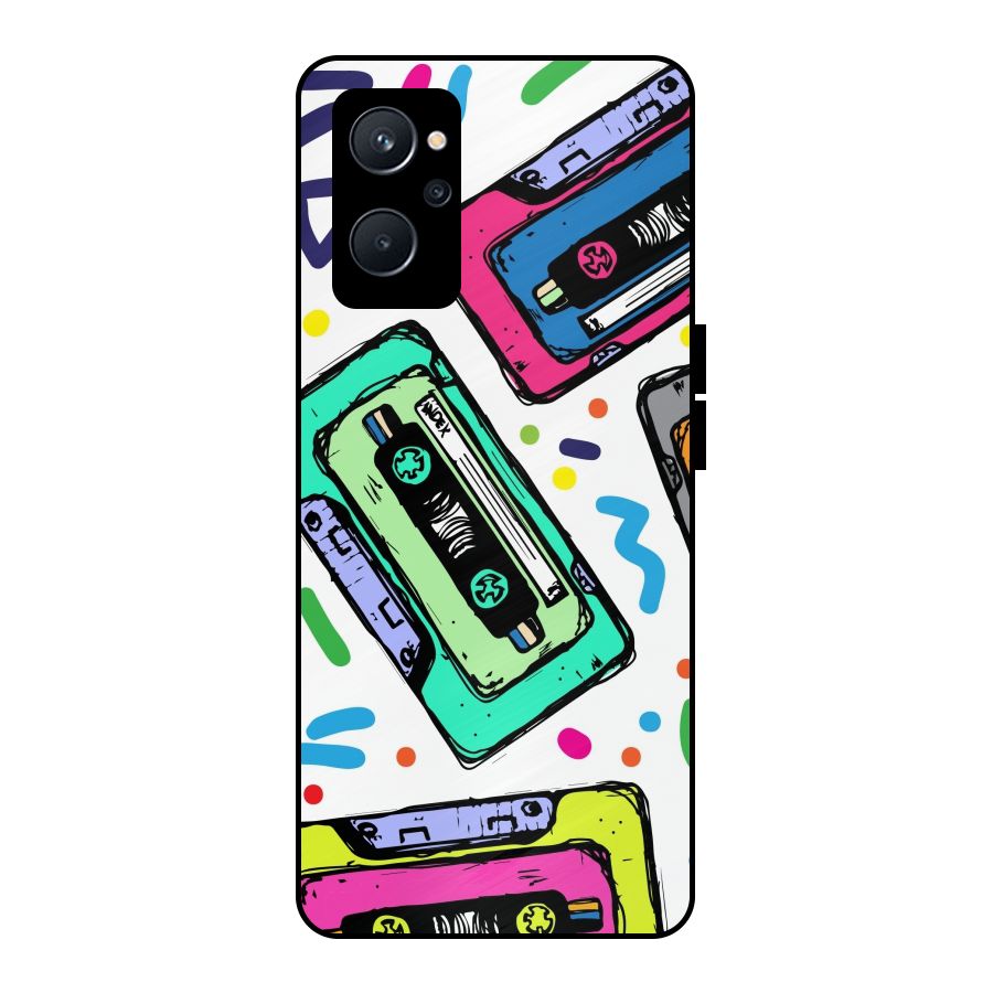 Cassette Pattern Metal Back Case for Realme 9i 5G