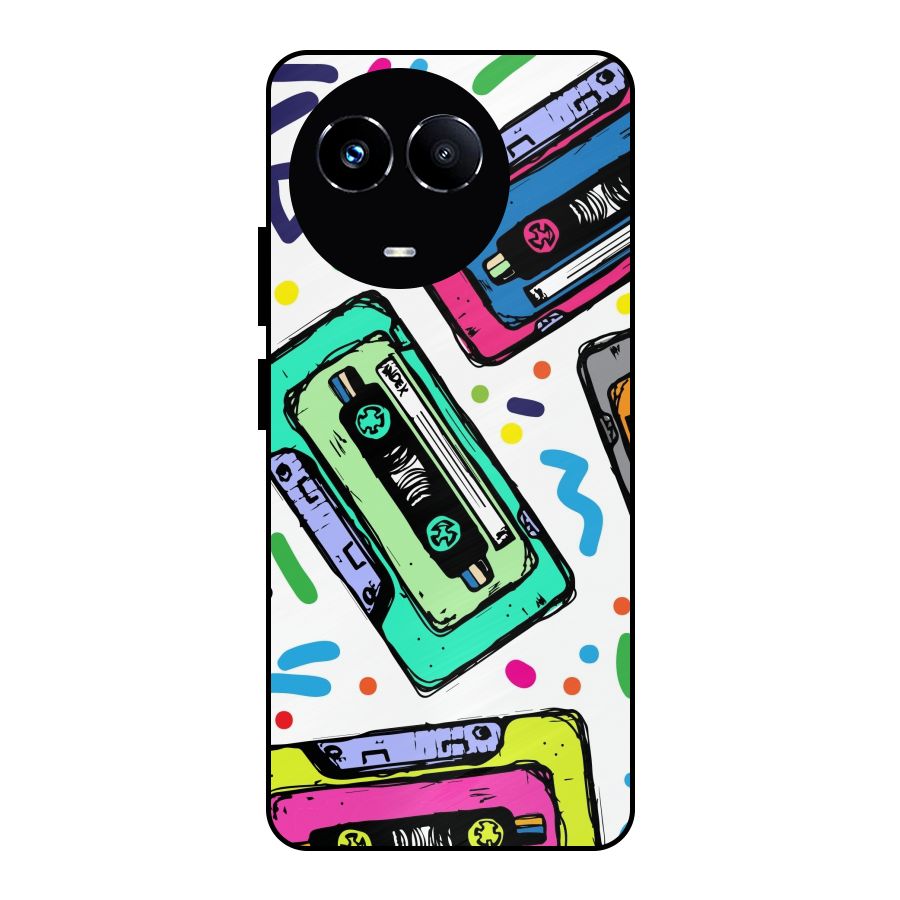 Cassette Pattern Metal Back Case for Realme Narzo 60X