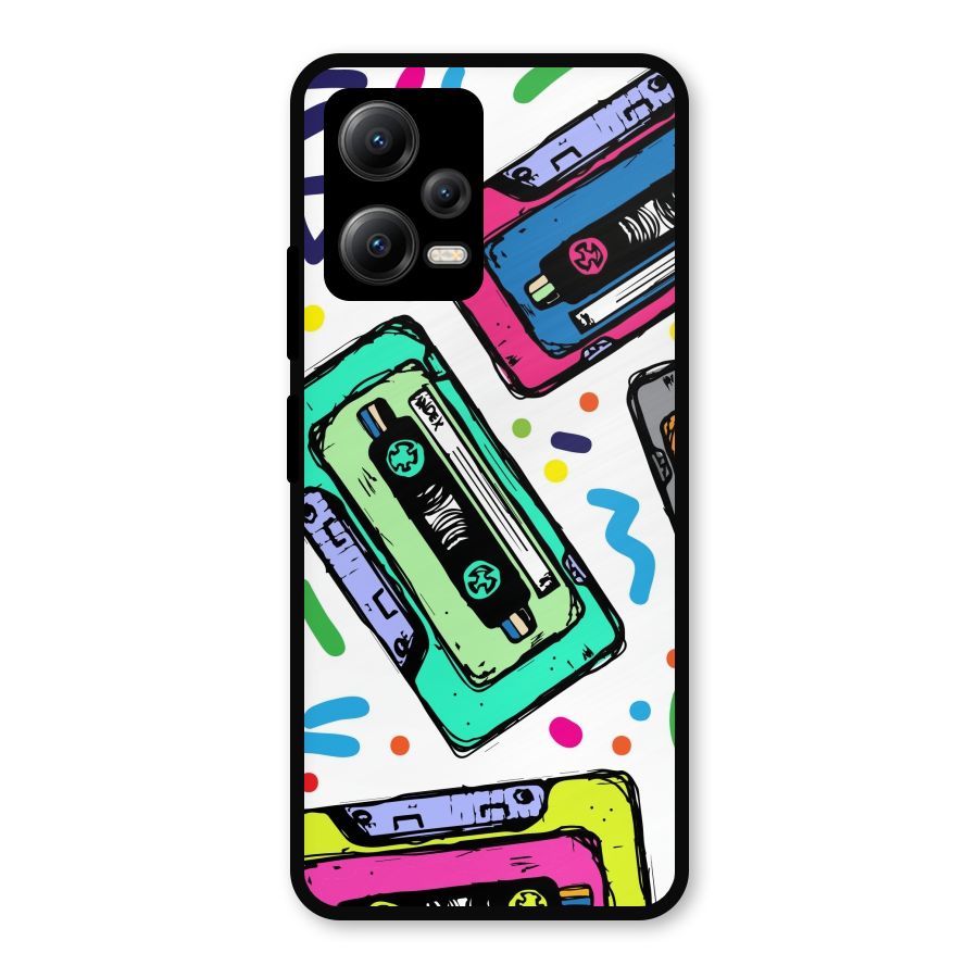 Cassette Pattern Metal Back Case for Redmi Note 12 5G