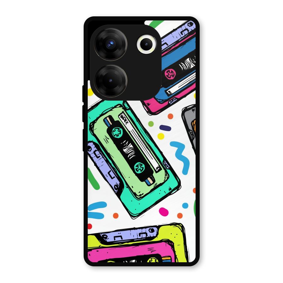 Cassette Pattern Metal Back Case for Tecno Camon 20