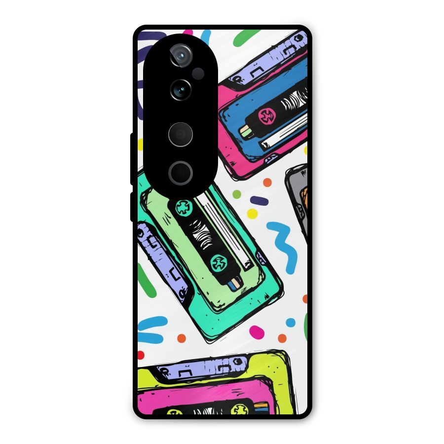 Cassette Pattern Metal Back Case for Vivo T3 Ultra