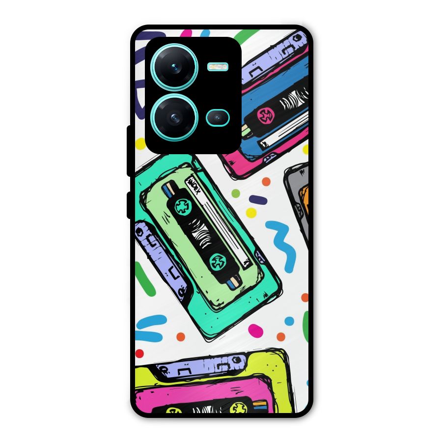 Cassette Pattern Metal Back Case for Vivo V25