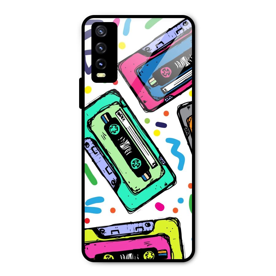 Cassette Pattern Metal Back Case for Vivo Y20g