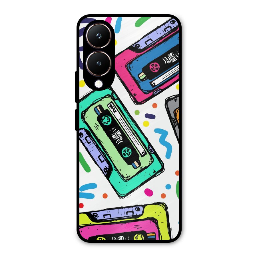 Cassette Pattern Metal Back Case for Vivo Y28