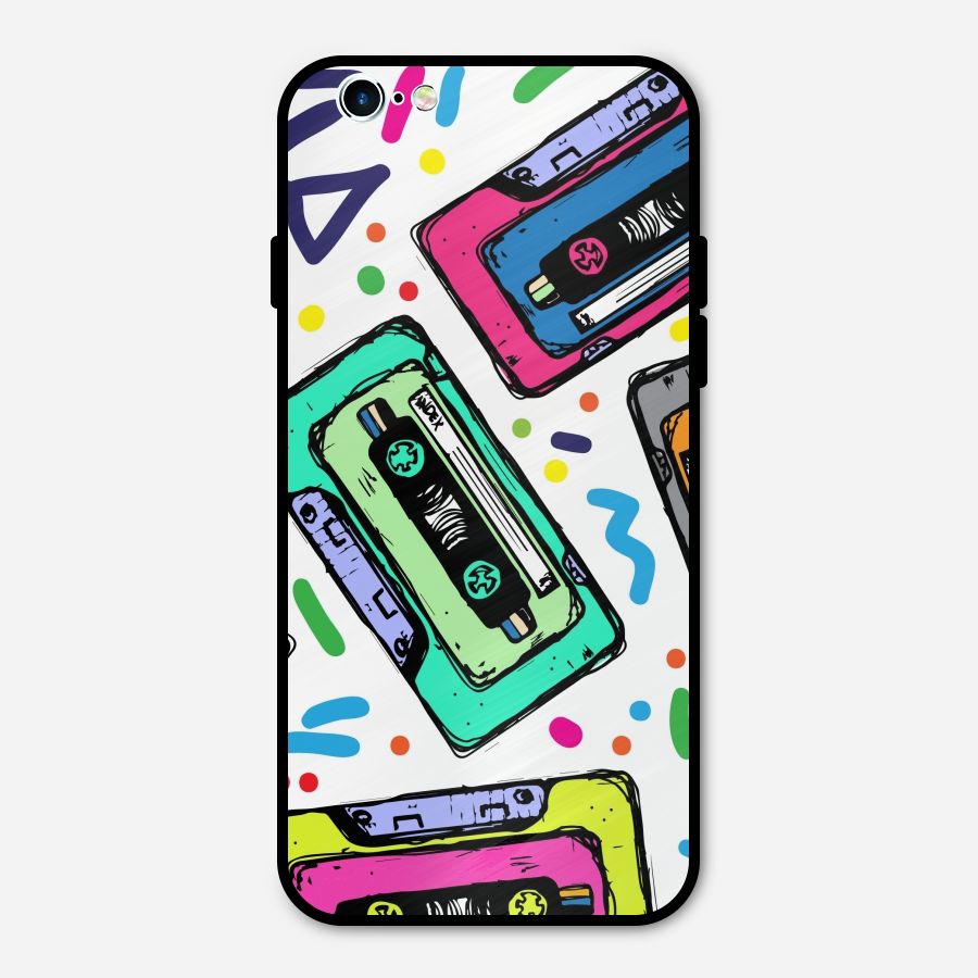 Cassette Pattern Metal Back Case for iPhone 6 6s