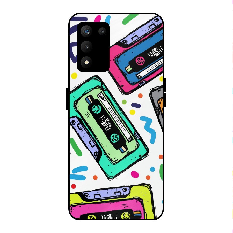 Cassette Pattern Metal Back Case for realme 9 5G SE