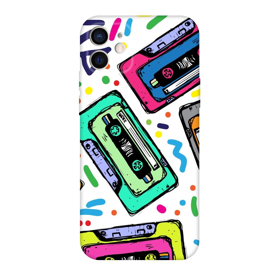 Cassette Pattern Original Polycarbonate Back Case for iPhone 12