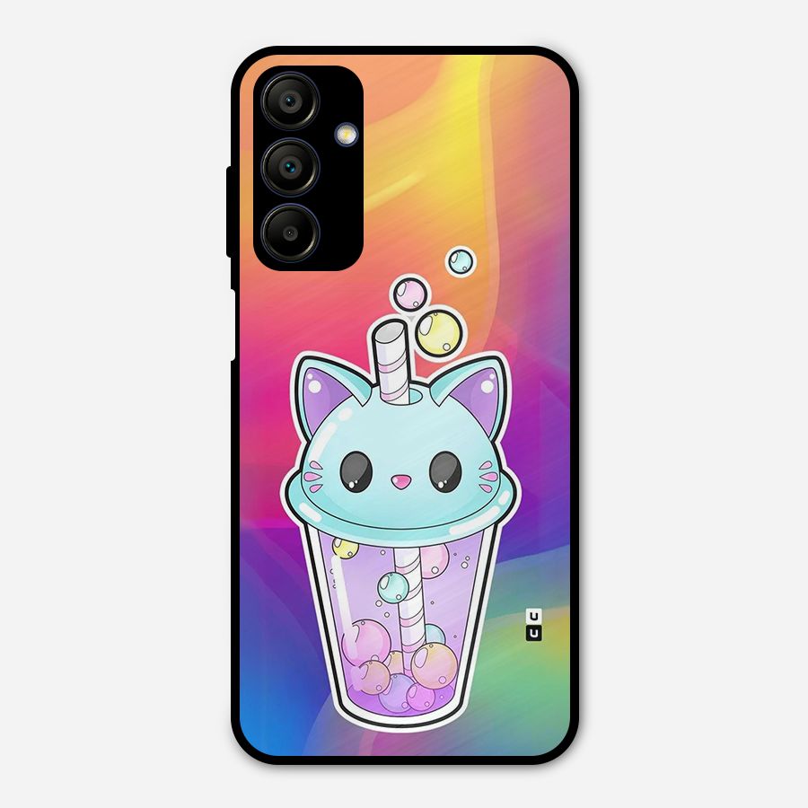 Cat Drink Metal Back Case for Galaxy A15 5G