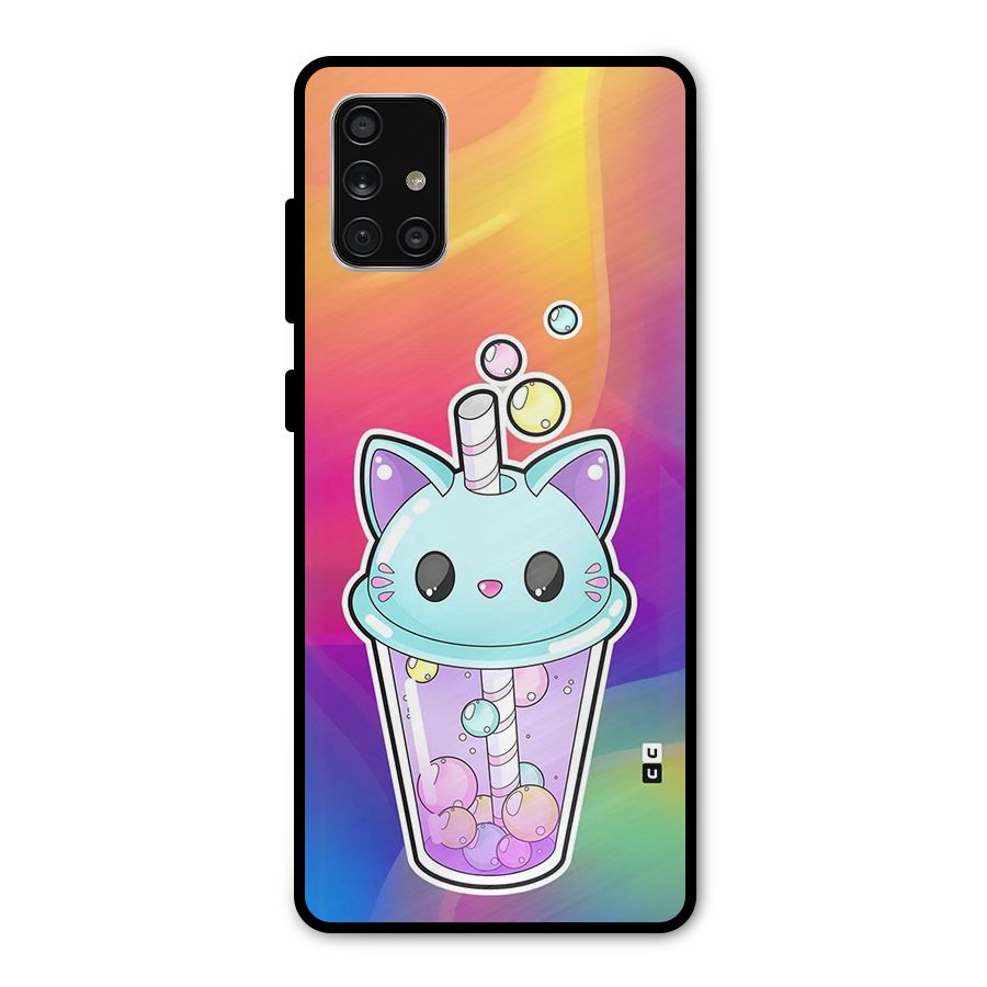 Cat Drink Metal Back Case for Galaxy A71