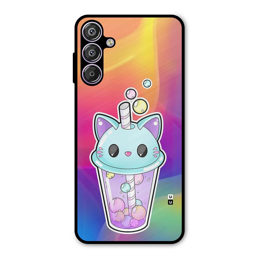 Cat Drink Metal Back Case for Galaxy F15