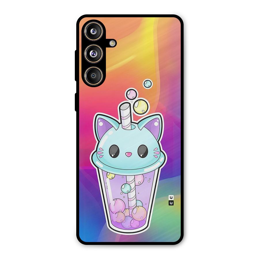 Cat Drink Metal Back Case for Galaxy F55