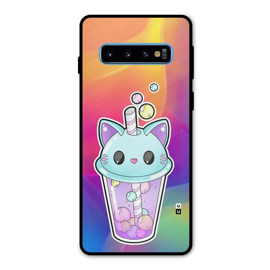 Cat Drink Metal Back Case for Galaxy S10