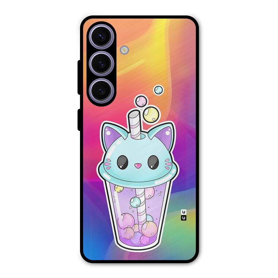 Cat Drink Metal Back Case for Galaxy S24