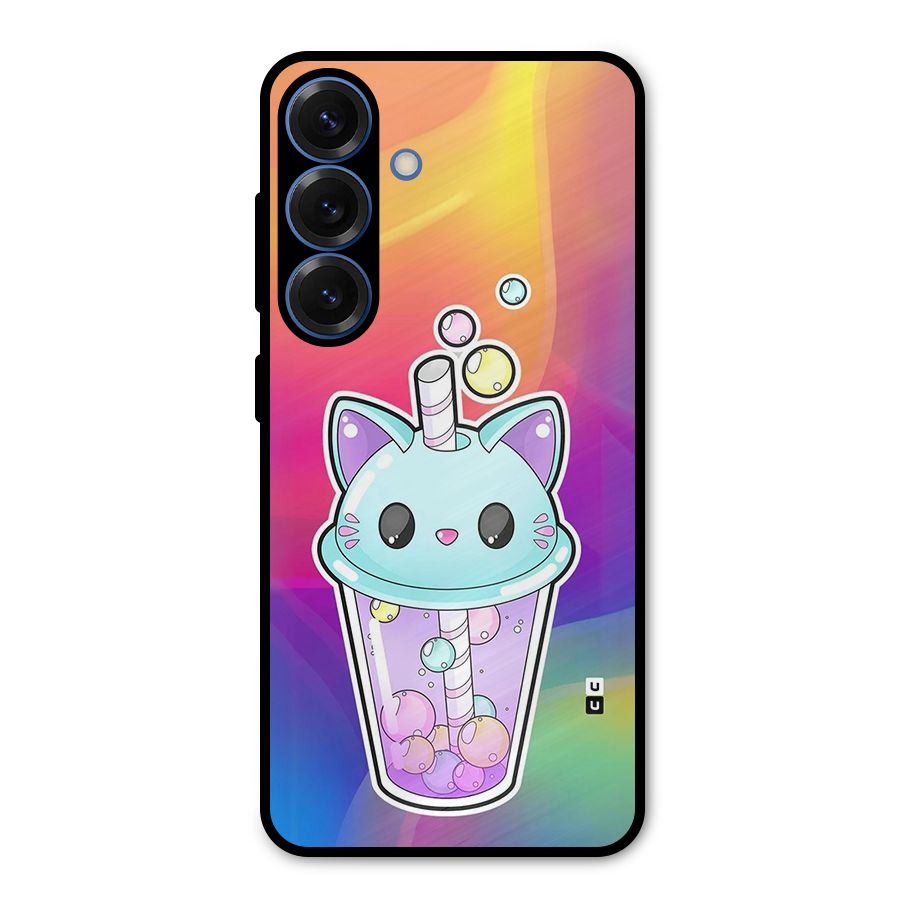 Cat Drink Metal Back Case for Galaxy S25