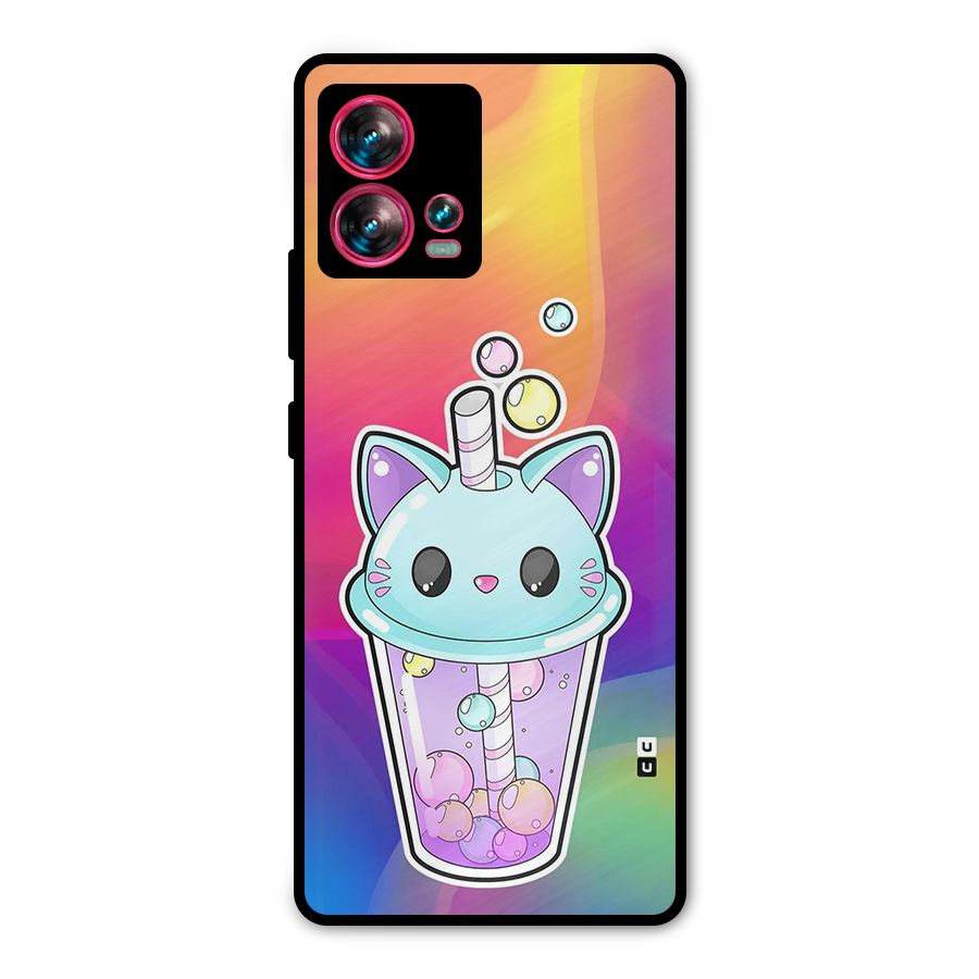 Cat Drink Metal Back Case for Motorola Edge 30 Fusion
