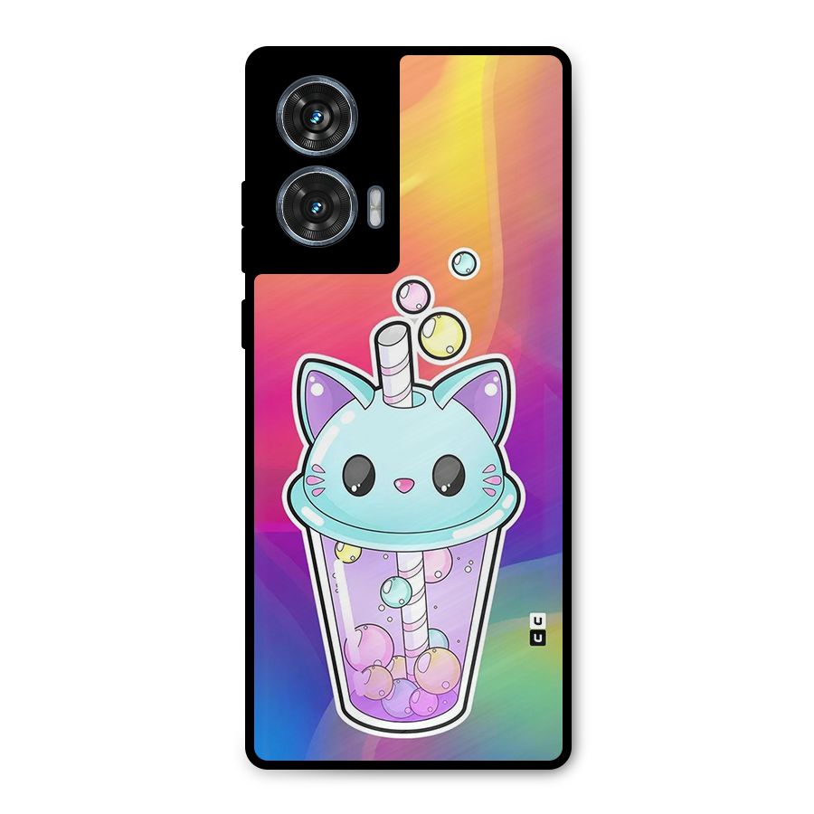 Cat Drink Metal Back Case for Motorola Edge 50 Fusion