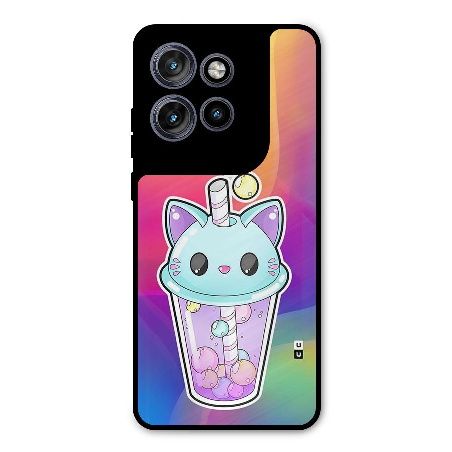 Cat Drink Metal Back Case for Motorola Edge 50 Neo