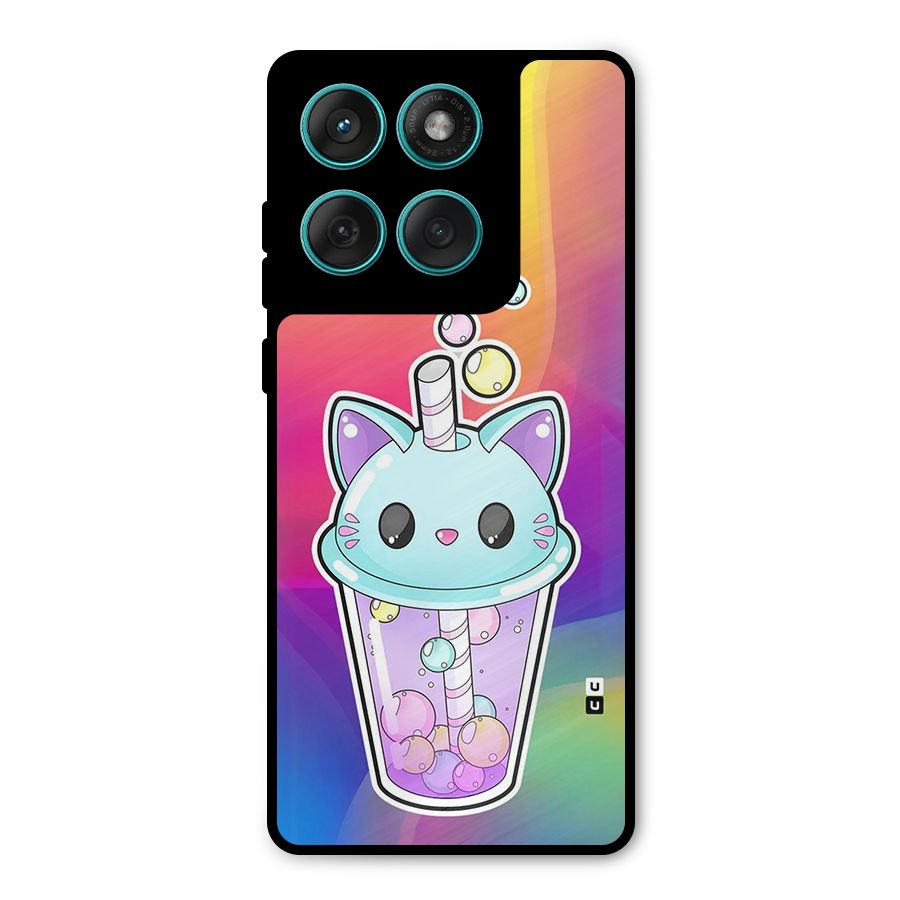 Cat Drink Metal Back Case for Motorola Edge 60 Fusion