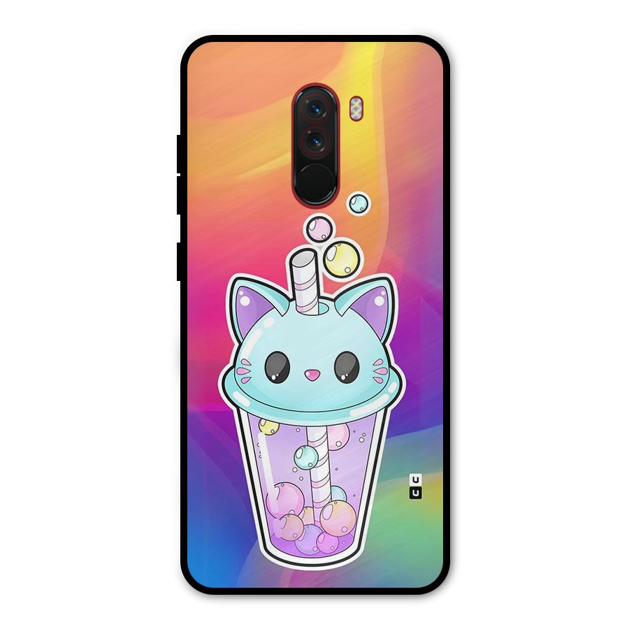 Cat Drink Metal Back Case for Poco F1