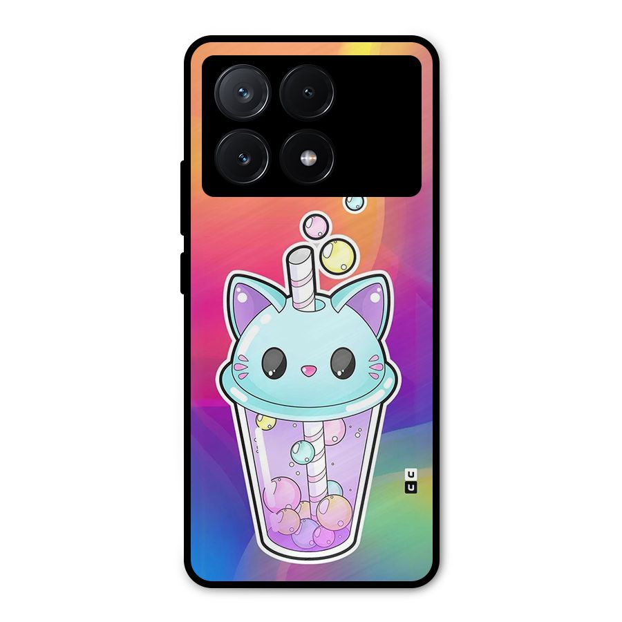 Cat Drink Metal Back Case for Poco X6 Pro
