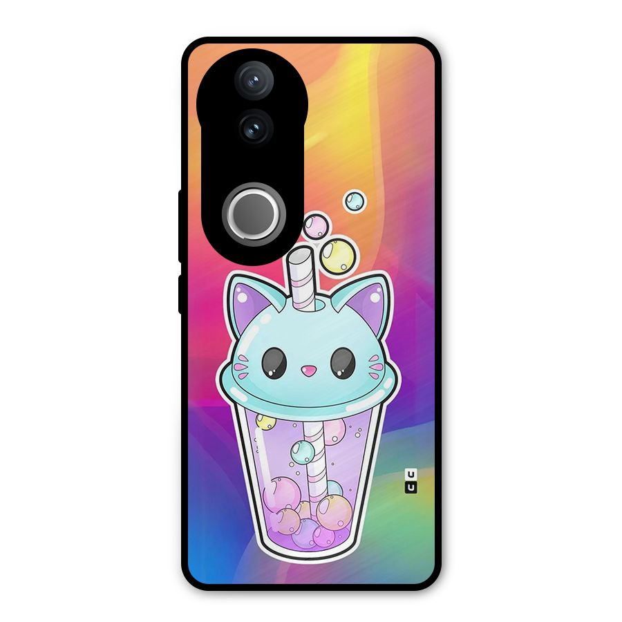 Cat Drink Metal Back Case for Vivo V50e