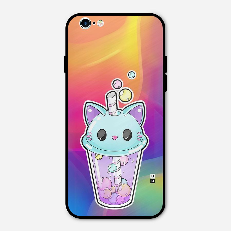 Cat Drink Metal Back Case for iPhone 6 6s