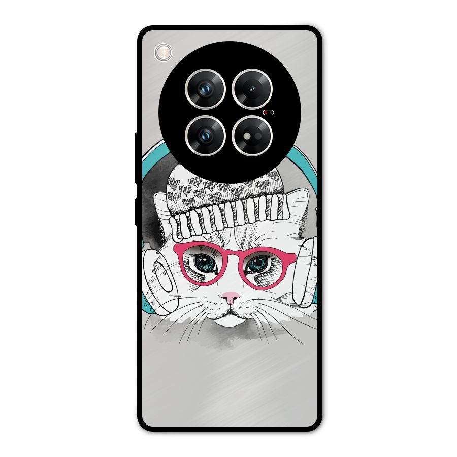 Cat Headphones Metal Back Case for Infinix Zero 40 5G