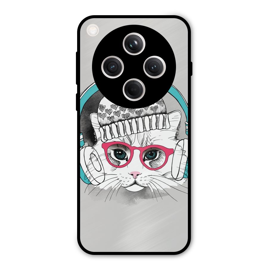 Cat Headphones Metal Back Case for Oppo Find X8