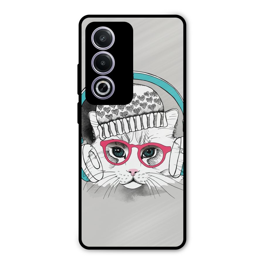 Cat Headphones Metal Back Case for Oppo K12x