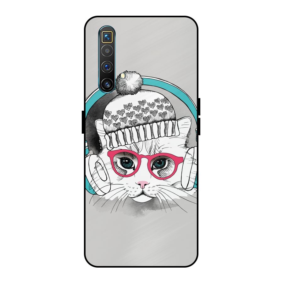 Cat Headphones Metal Back Case for Realme X3 SuperZoom