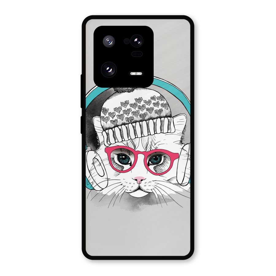 Cat Headphones Metal Back Case for Xiaomi 13 Pro
