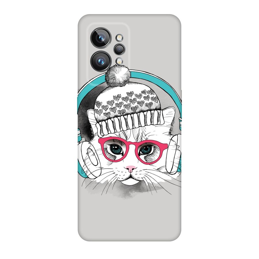 Cat Headphones Original Polycarbonate Back Case for Realme GT2 Pro