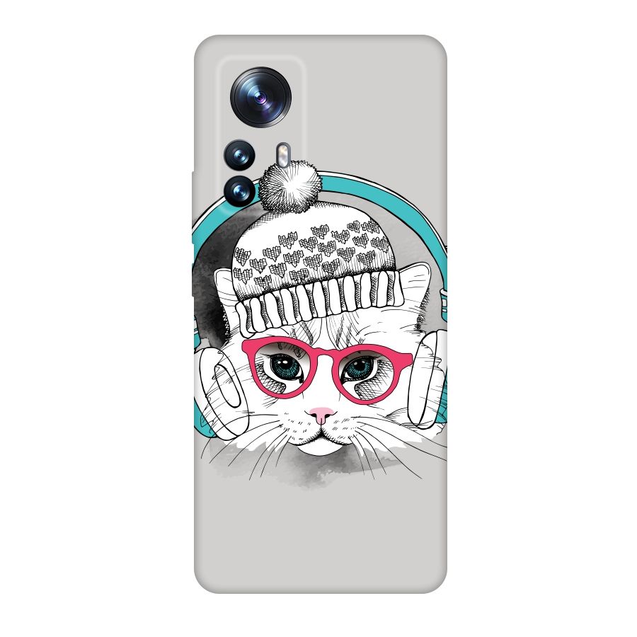 Cat Headphones Original Polycarbonate Back Case for Xiaomi 12 Pro