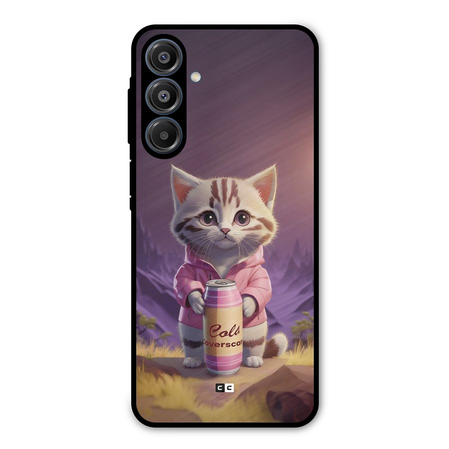 Cat Holding Can Metal Back Case for Galaxy A16 5G