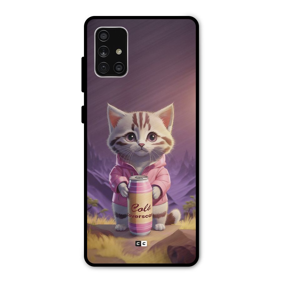 Cat Holding Can Metal Back Case for Galaxy A71