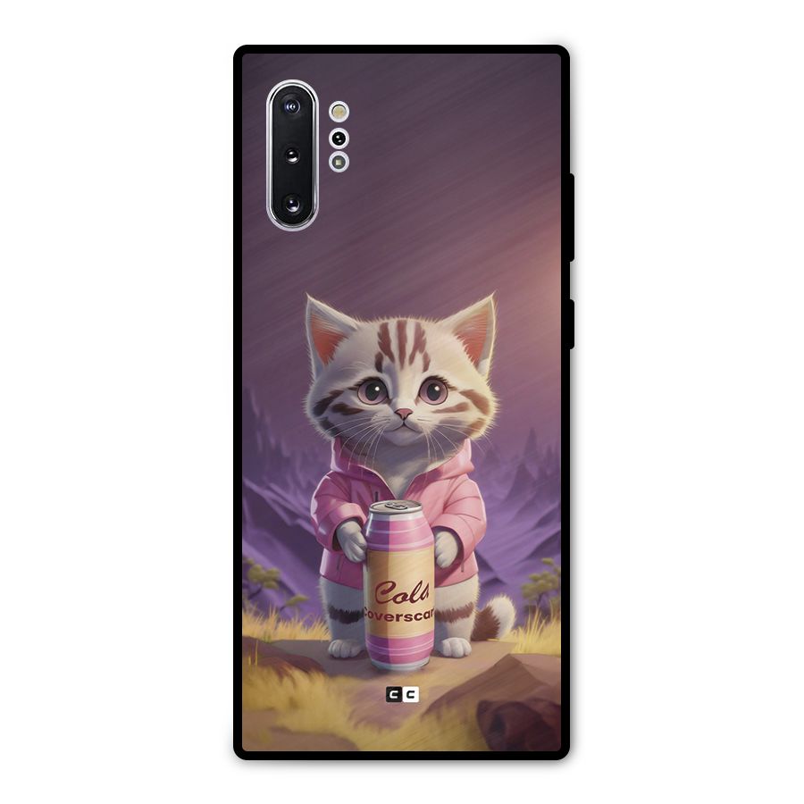 Cat Holding Can Metal Back Case for Galaxy Note 10 Plus