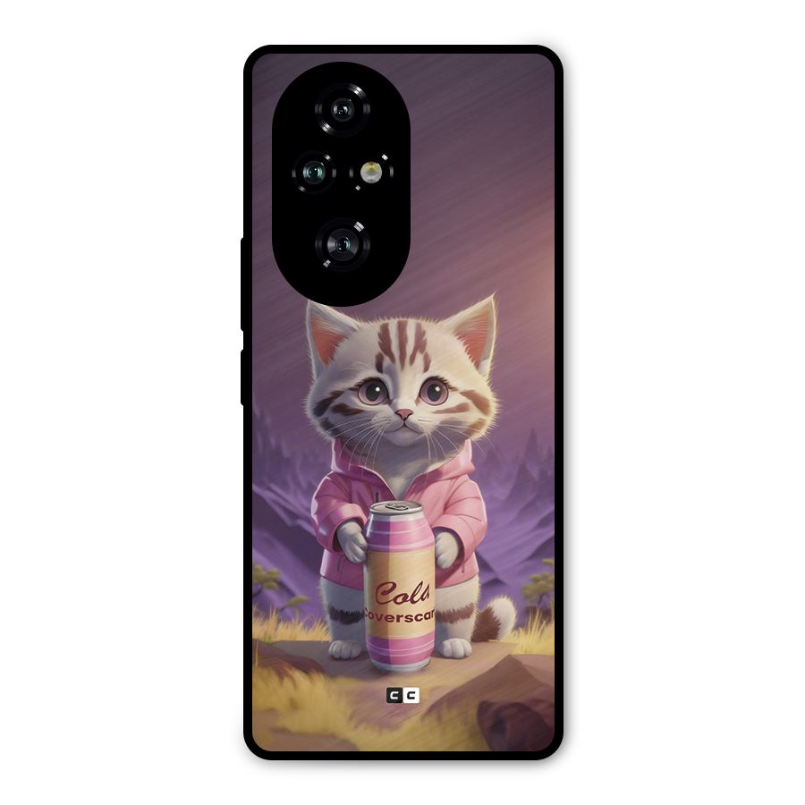 Cat Holding Can Metal Back Case for Honor 200 Pro