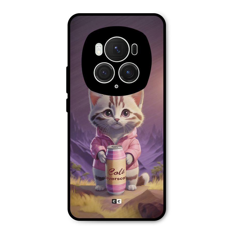 Cat Holding Can Metal Back Case for Honor Magic6 Pro