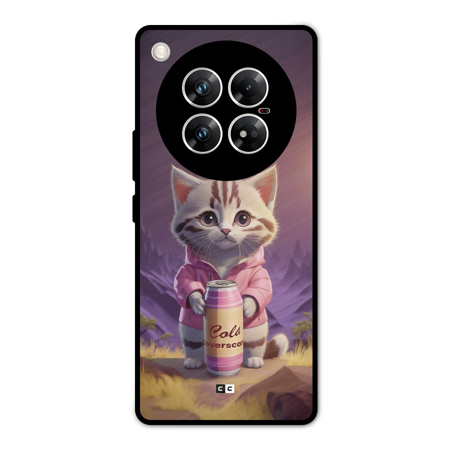 Cat Holding Can Metal Back Case for Infinix Zero 40 5G