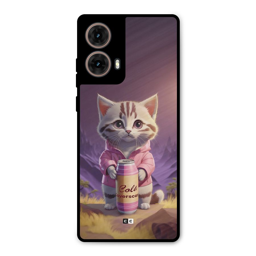 Cat Holding Can Metal Back Case for Moto G85