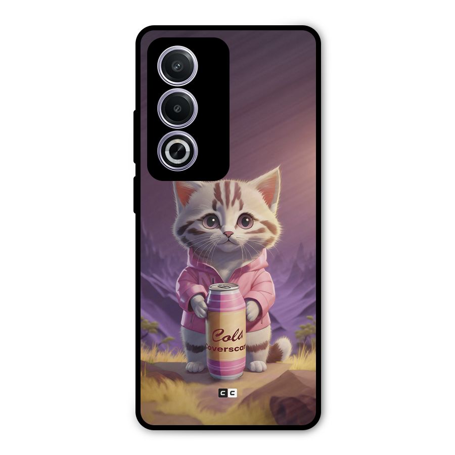Cat Holding Can Metal Back Case for Oppo K12x