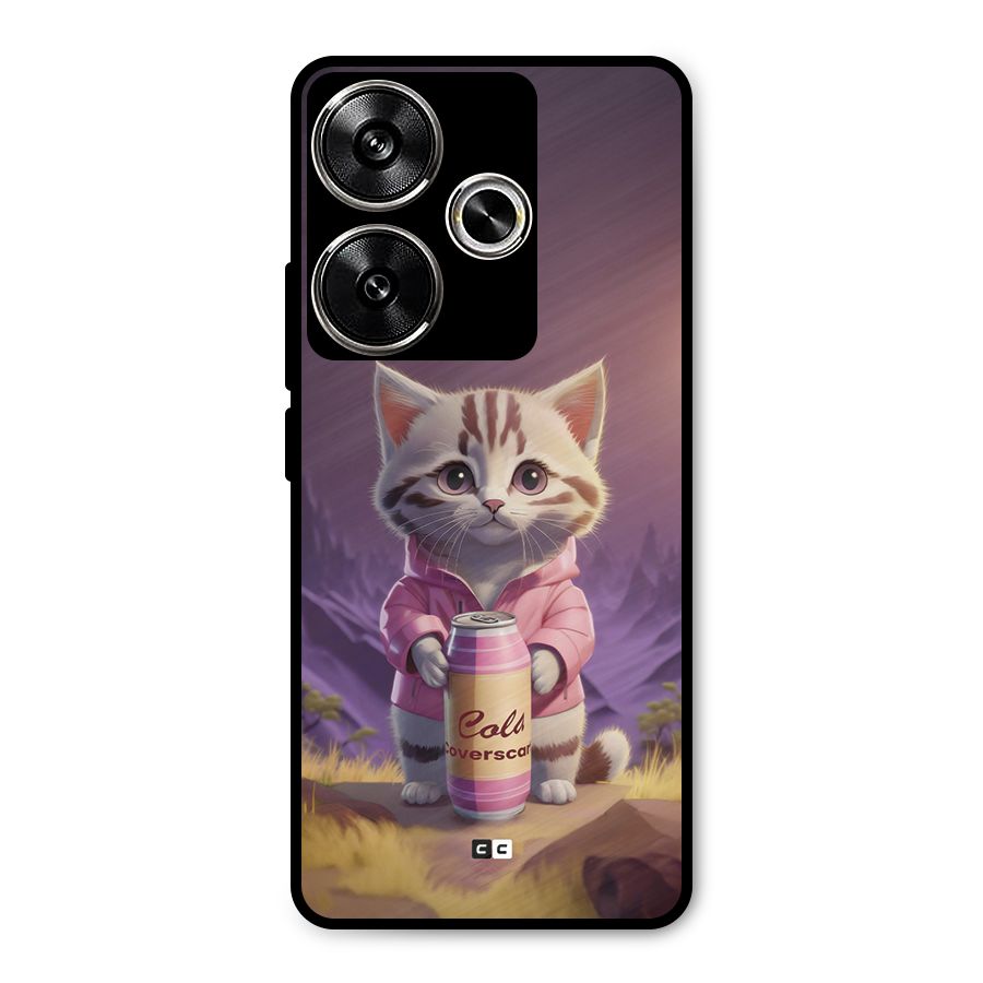 Cat Holding Can Metal Back Case for Poco F6